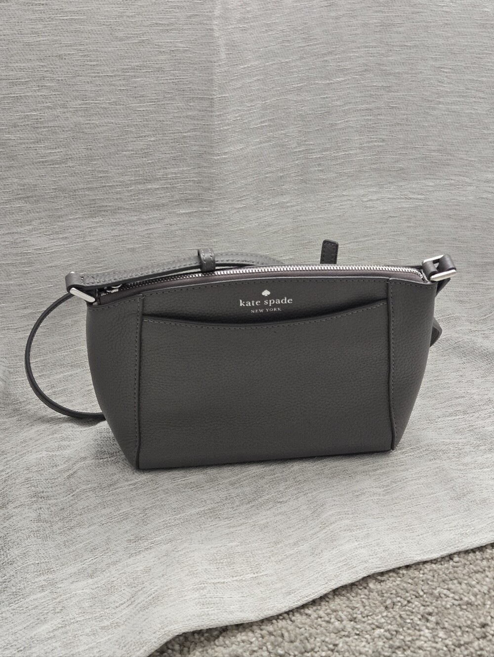 kate spade Gray Pebbled Leather Crossbody Bag